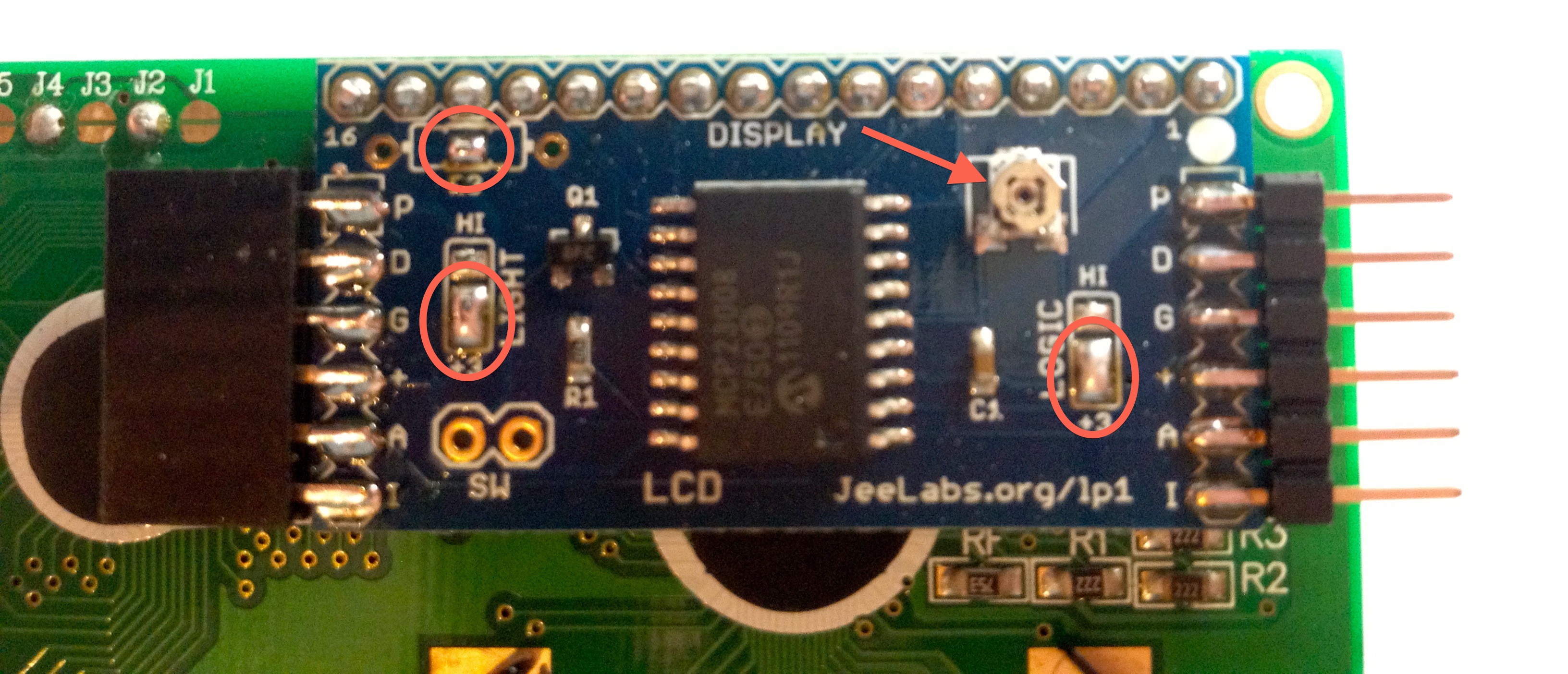 JeeLabs LCD Plug 2 annotated