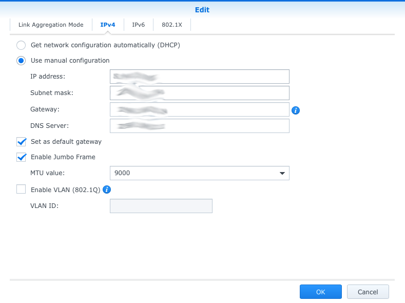 Synology bond settings